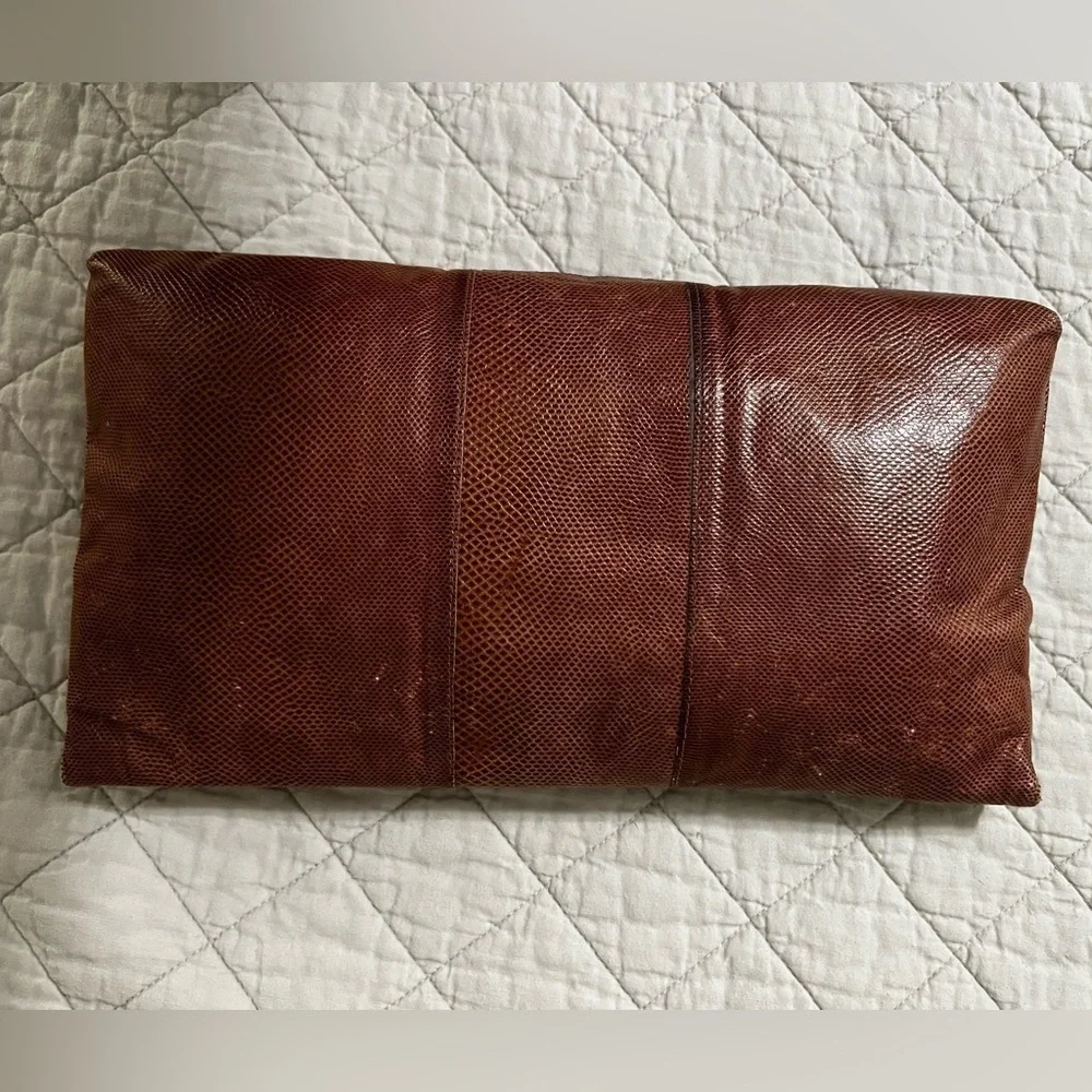 Vintage Ruth Saltz Genuine Lizard Skin With Tags Clutch Magnetic Closure VGUC